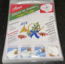 Aleene's Glitter By Number Fasion Transfer Christmas Joy Horn Design #35-407