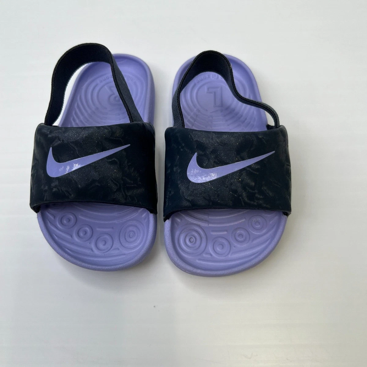 Nike Shoes Baby 6 C Girl Purple Shiny Slip On Strap Flat Beach
