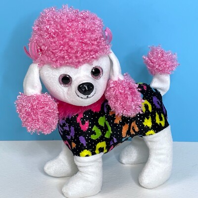 RARE Hug Fun White Pink Poodle Puppy Dog Colorful 9