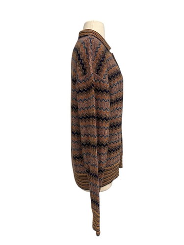 Maglione sportivo vintage nero Missoni zigzag chevron lana? Miscela Tg L - Foto 2 di 9