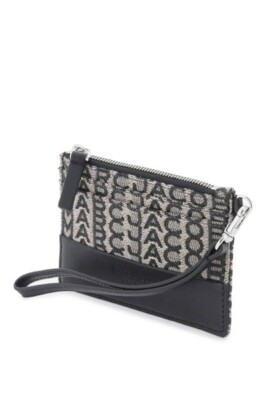 Marc Jacobs The Monogram Top Zip Jacquard Canvas /Leather Wristlet Wallet - NWT