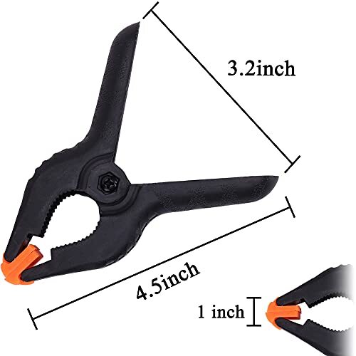6 Pack 4.5 Inch Muslin Spring Clamps Backdrop Clips for Fabric Canvas Photo - Foto 6 di 7