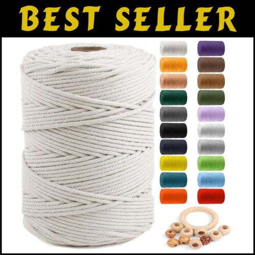 Versatile 5mm x 328yds Macrame Cotton Cord - Ideal for Weaving and Wall Hangings