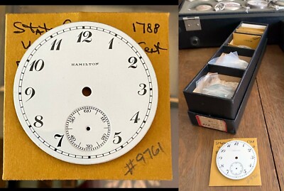 HAMILTON Taschenuhr 16 Größe Offene Uhr Porzellan Zifferblatt Arabisch Ring 1905