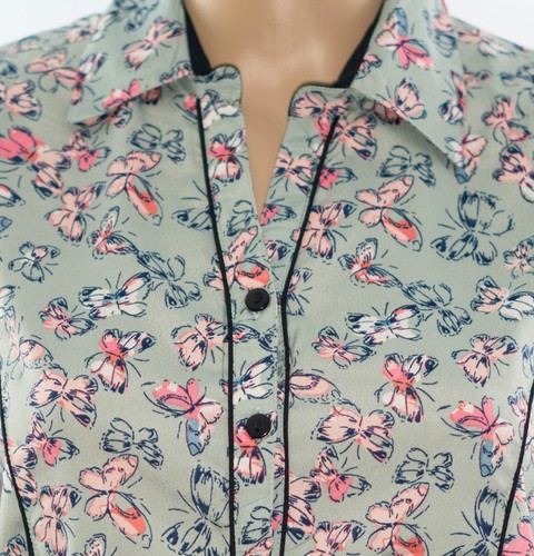 Blusa Camisa Ex Debenhams Estampado Mariposa Versátil - Imagen 6 de 6