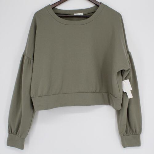 Abound Puff Sleeve Olive Sweatshirt XL