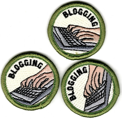Spoof Merit Badges  - Three (3) Merit Badges 1 1/2'' ''Bloggingl''