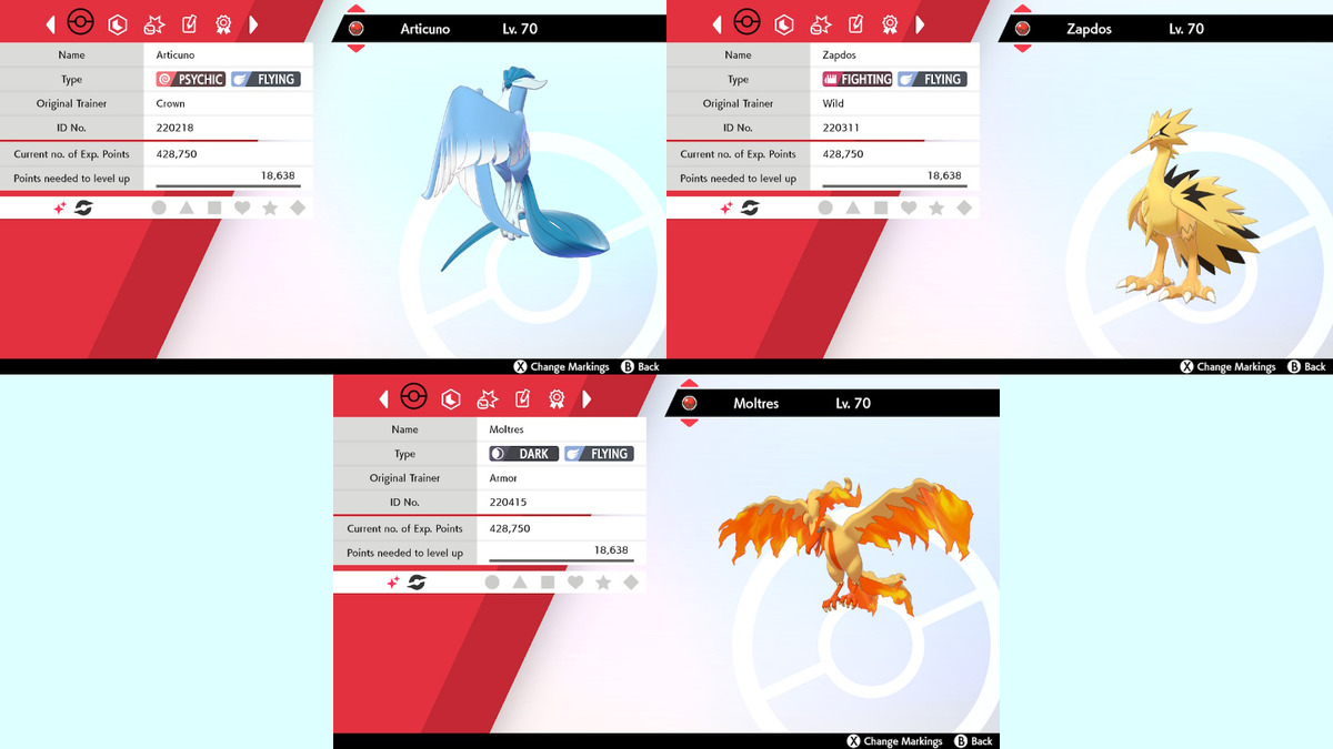 Articuno - Moltres - Zapdos Event | Aldora Birds | Pokemon Sword & Shield |  UT