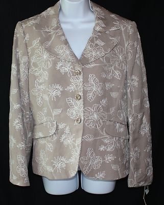 NWT Isabella DeMarco Art-to-Wear Heavily Embroidered Floral Jacket