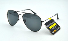Foster Grant FG MP 20 12 020 POLARIZED aviator sunglasses 100 UVA UVB blk grey