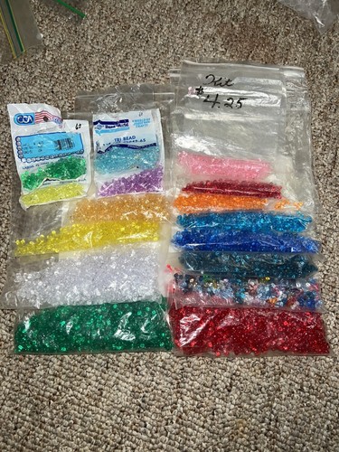 Transparent Multicolors 11mm Tri Beads Lot beading crafts jewelry Made in USA