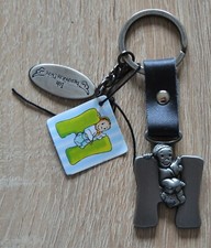 Depesche KEYRING, Metal, Leather Strap, Name Initial Letter "H", New
