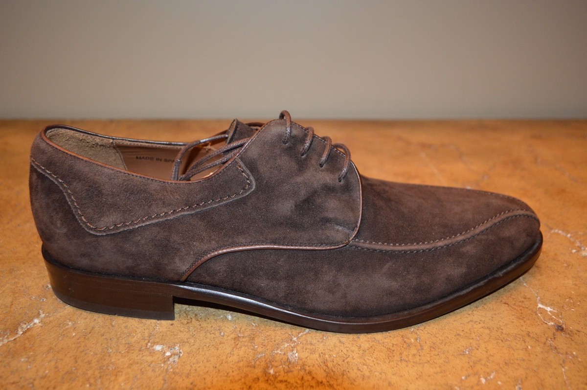 Men\'s Mezlan Brown and Tan Suede and Leather Lace-Up Oxford Shoes 9 Mezlan Burnished Calfskin Lace-Up Oxford/20671 – MilanoMensWear main image 3