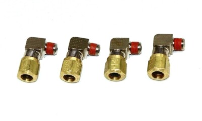 (4) PARKER QVS269CBD-6-2 NICKEL PLATED BRASS DOT 90° EBLBOW 3/8'' TUBE X 1/8'' NPT