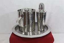 *NEW Bellamy Hammered Stainless Steel 3 piece Bar Set