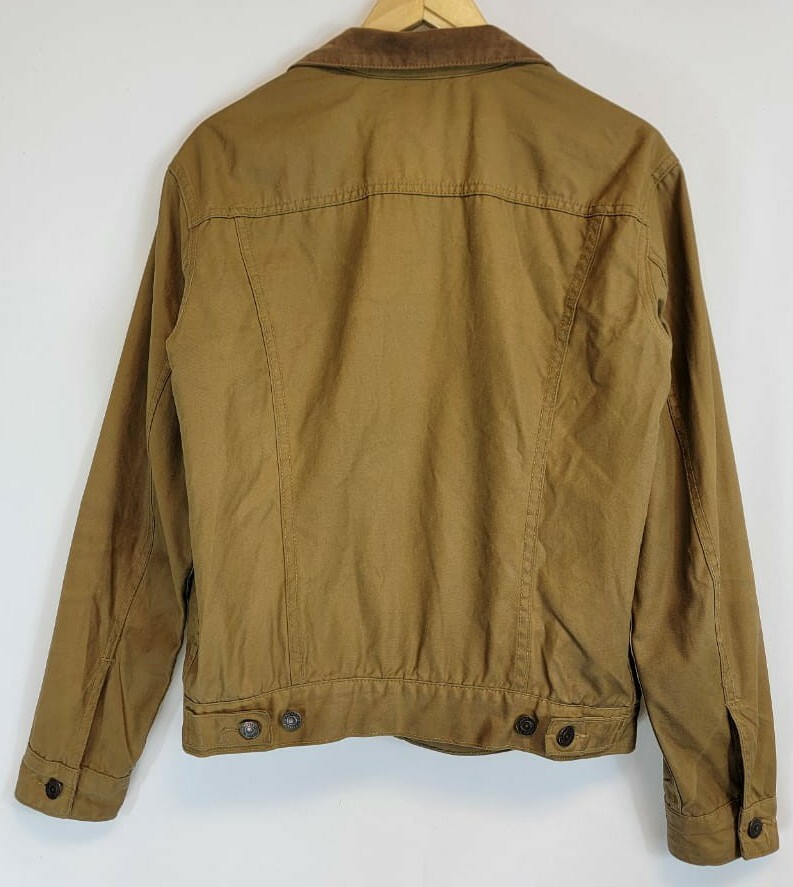 VTG LEVIS Strauss Beige Trucker Jacket Men M Blue/Black