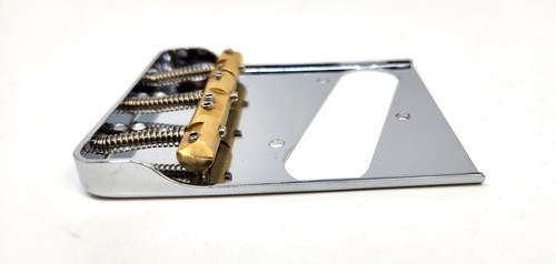 Ashtray Bridge Low Prfoile Side Telecaster Style w/Compensated Brass Saddles, Ch - Picture 6 of 9