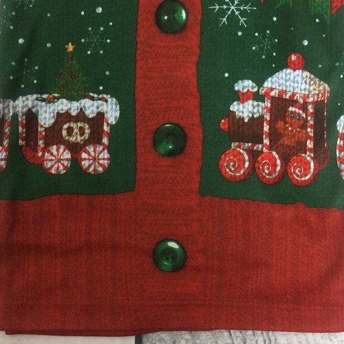 Men's LARGE Ugly Xmas Sweater Faux Noel Biker Hairy Belly Wiener Cardigan Santa - Picture 45 of 59