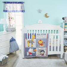 EVERYDAY KIDS 4 Piece Boys Crib Bedding Set - Jungle Sports