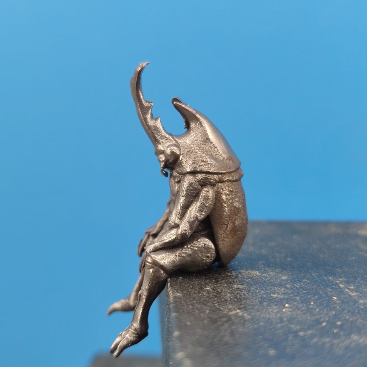 Solid Brass Japanese Rhinoceros Beetle Realistic Insect Figurine ...