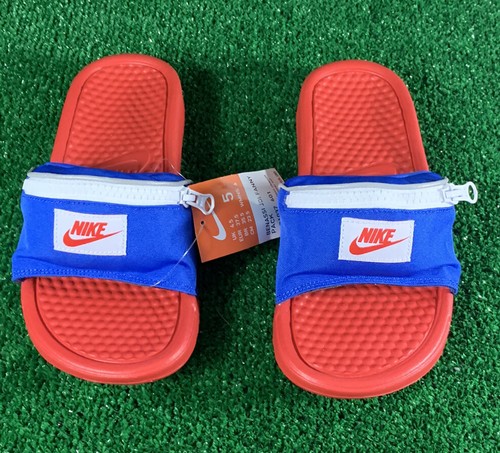 Nike Benassi JDI Fanny Pack Slide Bright Crimson/Blue AO1037-601 Men’s 5 Wmn’s 6 - Picture 4 of 4