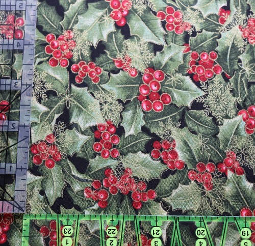 Benartex Fabric Christmas Winter Festive Season Holly Berry choice by yard - Picture 19 of 33