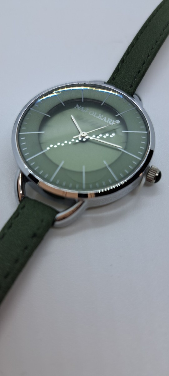 NAJ OLEARI Orologio POLSO Donna Pelle Verde militare Sub ***50