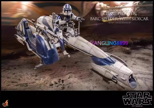 Hottoys Star Wars The Clone Wars Heavy Weapons Clone Trooper&Barc Speeder Figure - Picture 7 of 15