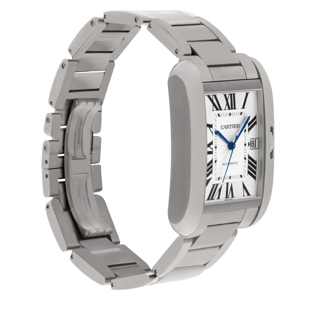 Cartier ​Tank Anglaise Extra Large SS Silvered - Lacquered Flinqué