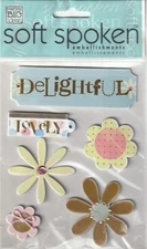 MAMBI Soft Spoken by Kay 3D Stickers FLOWERS Theme 93952 Fast FREE Ship!