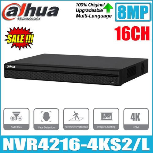 Dahua NVR4216-4KS2/L 8M 4k 1U 2HDDs16 Channel Security Network Video Recorder - Picture 1 of 5