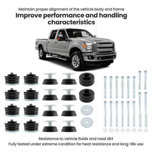 Body Mount Bushing Kit for Ford F250 F350 Super Duty 2WD 4WD Lariat Platinum - Picture 4 of 11