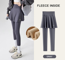 M-XXL Fleece Skirt Leggings False Two-Piece High Waist Seamless Pants For Women