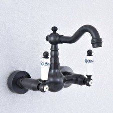 Wall Mount Black Oil Rubbed Brass Kitchen Faucet Bathroom Sink Mixer Tap 2sf701