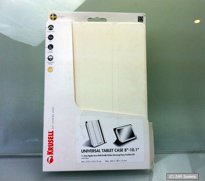 Krusell 71363 Malmö Universal Large, Flip-Hülle für Tablet, Kunstleder, weiß