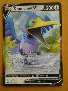 Pokemon TCG Sword and Shield 155/202 Cramorant V Ultra ...