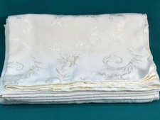 Large Easy Care Polyester Tablecloth Creme Color 114" X 58"