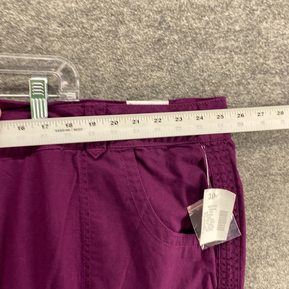 New Fashion Bug Shorts Women 30 Plus Purple High Rise Chino Cotton Pockets - Image 4 of 4