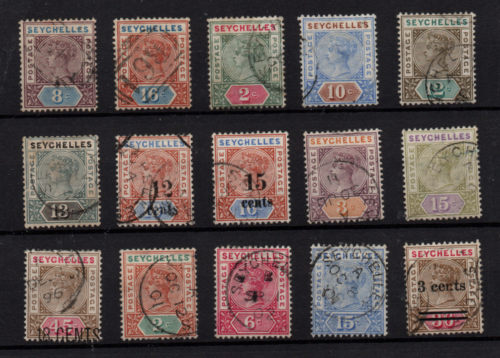 Seychelles QV good used collection x 15 values WS36440 - 第 1/1 張圖片