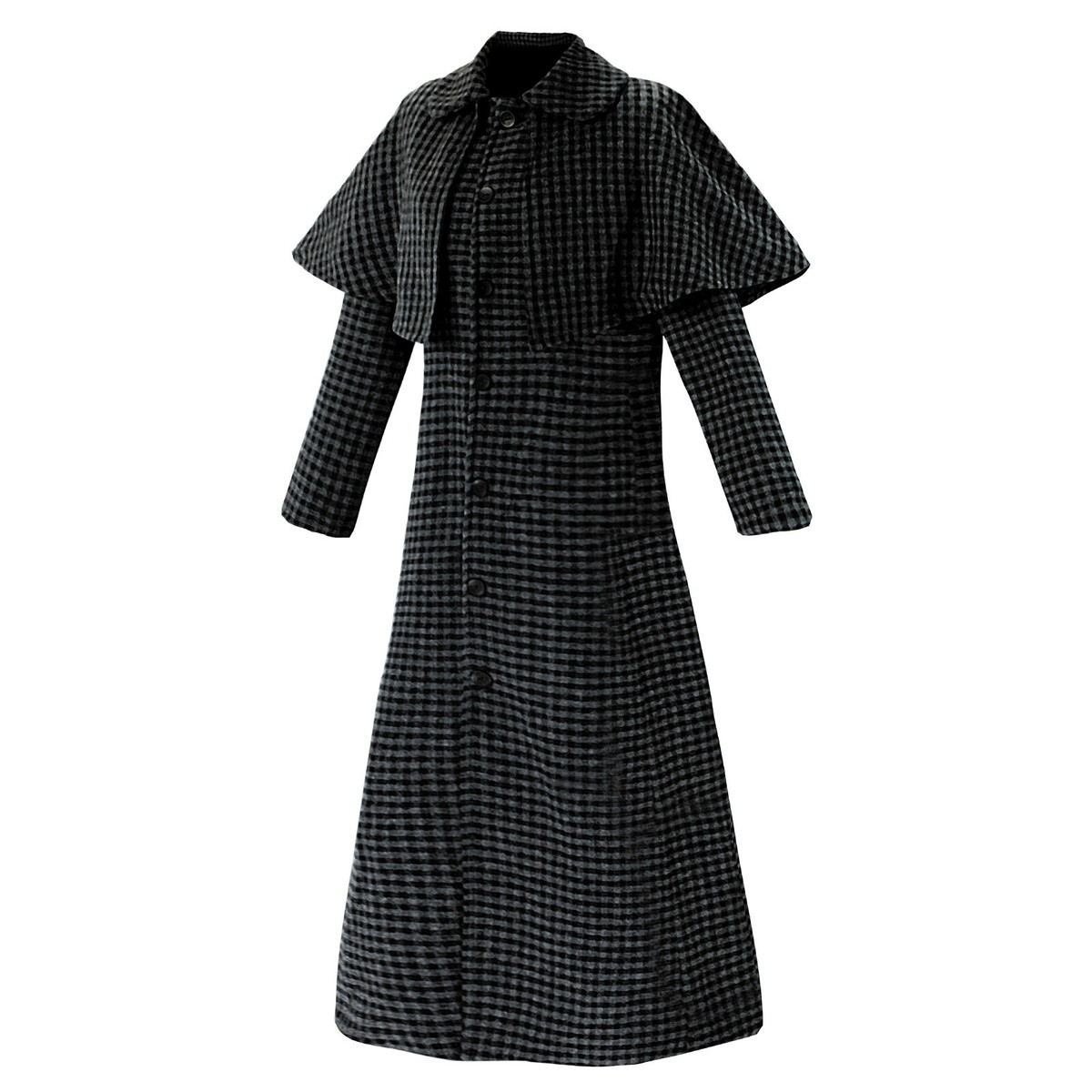 Wednesday 狼耳コート ダイヤカスタム 現品限り Wednesday S2 Cosplay Costume Adult Overcoat Checkered Long Coat