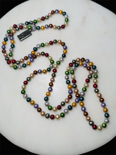 Honora Freshwater Pearl Multicolor Necklace 54" LONG Statement NWT NEW - Picture 3 of 5
