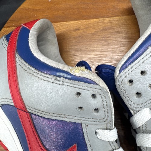 Size 9.5 - Nike Dunk Retro 2020 Low Samba Red Blue Samba-sliver CZ2667 400 - Picture 11 of 14