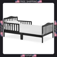 Dream On Me Classic Toddler Bed - Black, JPMA Certified, Low to Floor Safety