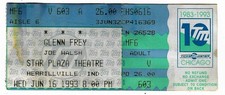 Glenn Frey 6/16/93 Merrillville IN Star Plaza Theatre Ticket Stub! The Eagles