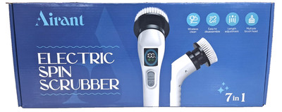Airant Electric Spin Scrubber, 7 in 1, Cordless, Rechargable, Adjustable Handle