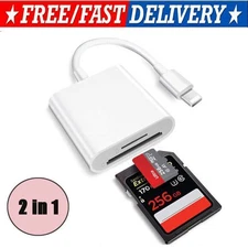TF/SD Card Adapter Camera Reader for iPad iPhone6 7 8 Plus 13 14 15 Pro X Xs Lot