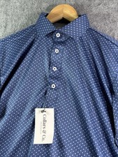 Collars  Co Blue Geometric Dress Collar Polo Shirt Mens Medium NWT