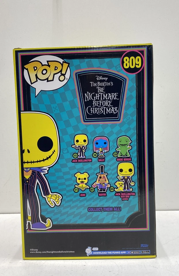 Funko Disney Amarillo Jack Skellington Con Cero Jumbo Pop 809 Vinilo Figura Pesadilla Foto 2 de 4