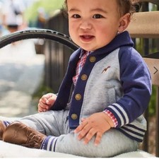 Janie Jack Set Boy Cardigan Pants Cotton Blend Sz 6-23 m