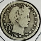 1908-D Barber Quarter - 90% Silver - (9-3)